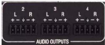 2 L R 3 L R L 4 + - ↓ - + AUDIO OUTPUTS