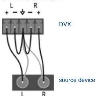 L + - R + DVX source device L R
