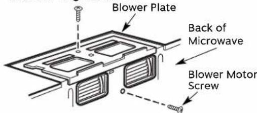 Blower Plate Back of Microwave Blower Motor Screw