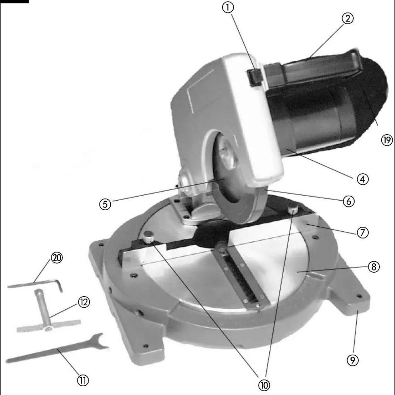 Technical diagram of a mechanical device with numbered parts for identification