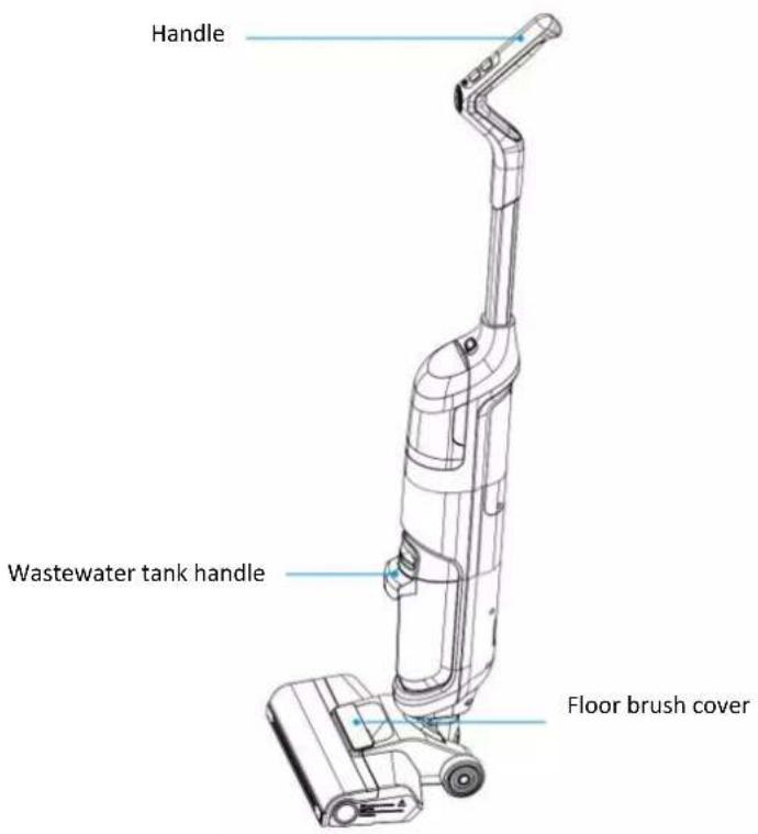 Handle Wastewater tank handle Floor brush cover