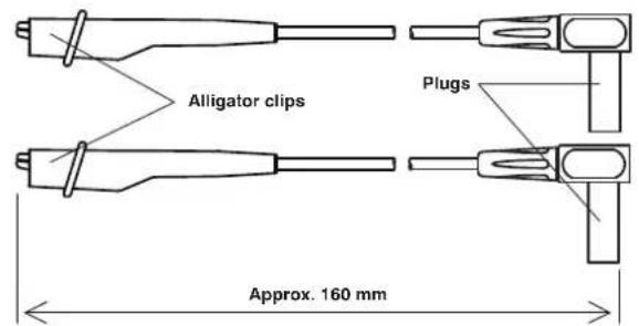 Alligator clips Plugs Approx. 160 mm