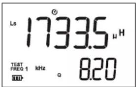 Ls 1733.5 μH TEST FREQ 1 kHz q 8.20