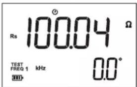 Rs 100.04 Ω TEST FREQ 1 kHz 0.0°