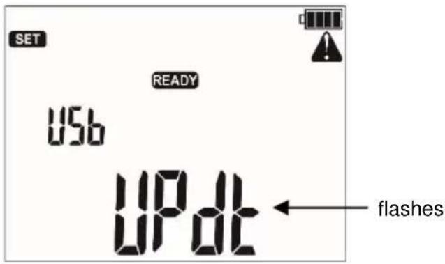 SET READY USB UPdL flashes