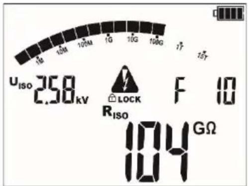 1M 10M 100M 1G 10G 100G 17 75° UISO 2.58 kV LOCK F 10 RISO 104 GΩ