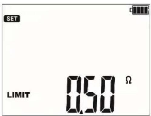 SET LIMIT 0.50 Ω