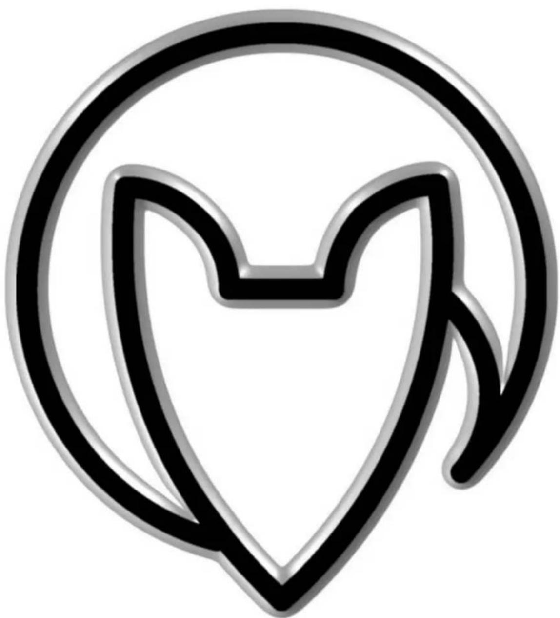 Abstract logo design featuring a stylized heart shape within a circular frame (no text or symbols)