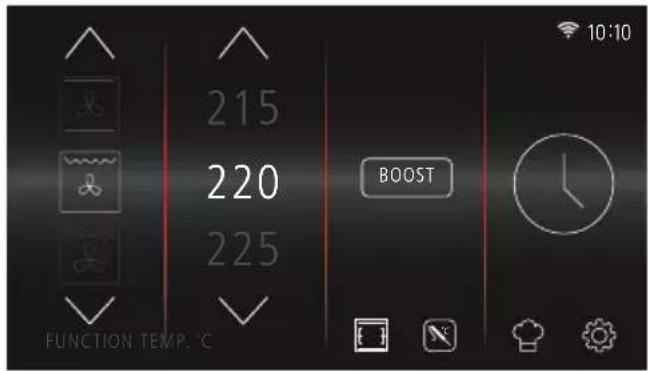 215 220 225 FUNCTION TEMPT.℃ BOOST 10:10