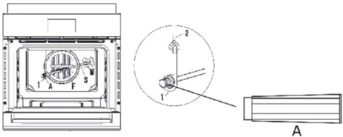Technical diagram of a device with labeled components and cross-sectional views