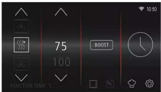 75 100 FUNCTION TEMPERATURE BOOST 10:10