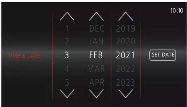 TIME & DATE 1 DEC 2019 2 JAN 2020 3 FEB 2021 4 MAR 2022 5 APR 2023 SET DATE 10:10