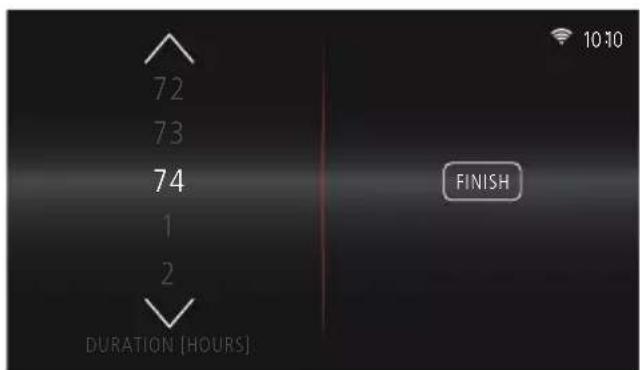 72 73 74 1 2 DURATION [HOURS] 10:10 FINISH