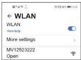 WLAN WLAN View Help More settings MV12523222 Open