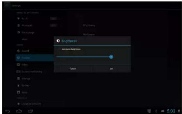 Settings using the image as a filter File Risikawa Data saving Main Outer Sound Balance Video Business Bestforming Balance Battery None Location pin functions Brightness Automatic brightness Cancel OK