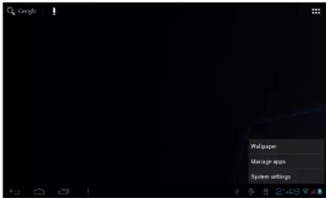 Prixton T7009 - Menú de la pantalla de INICIO - 2