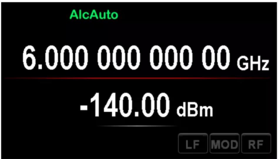 AlcAuto 6.000 000 000 00 GHz -140.00 dBm LF MOD RF