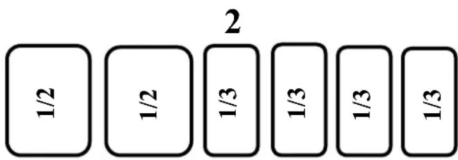 1/2 1/2 1/3 1/3 1/3 1/3 1/3