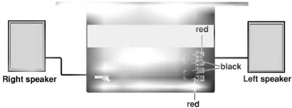 Right speaker red black left speaker red
