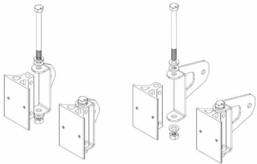 Technical line drawings of mechanical components with no visible text or symbols