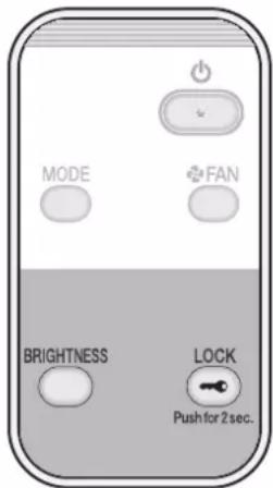 MODE FAN BRIGHTNESS LOCK Push for 2 sec.