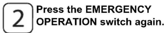 2 Press the EMERGENCY OPERATION switch again.