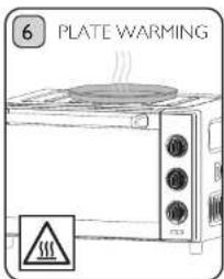 6 PLATE WARMING Warning
