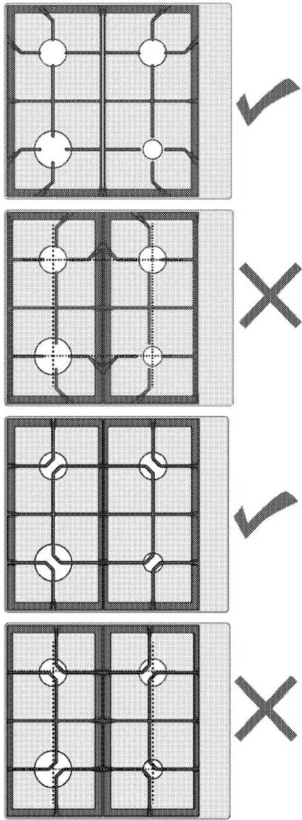 Four-panel grid puzzle with checkmarks and X marks indicating correct and incorrect matches, showing a tactical setup.