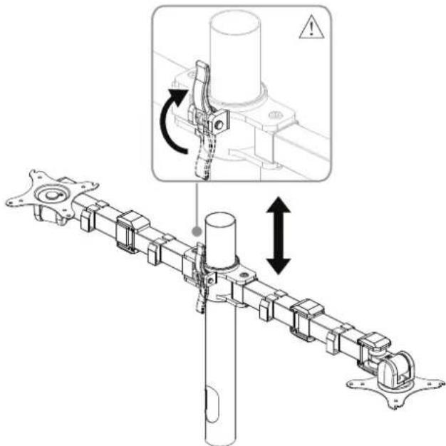 Technical diagram showing mechanical assembly with labeled components and directional arrows indicating motion or assembly steps.