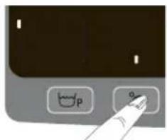 Close-up of a computer keyboard with two buttons labeled 'p' and 'o', and a finger pointing to the button.