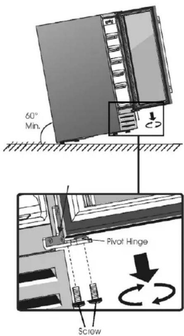 60° Min. Pivot Hinge Screw