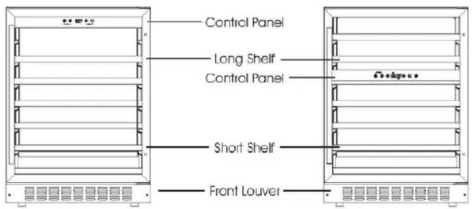 Control Panel Long Shelf Control Panel Short Shelf Front Louver