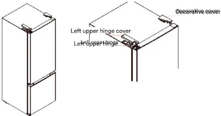 Left upper hinge cover Left upper hinge Decorative cover