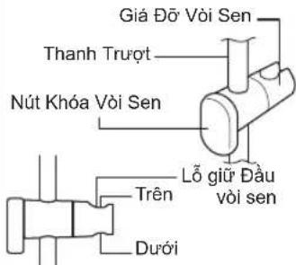Giá Đõ Vòi Sen Thanh Trượt Nút Khóa Vòi Sen Trên Dưới Lỗ giữ Đầu vòi sen