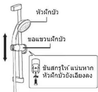 หัวฝึกบัว ขอแขวนฝึกบัว ขันสกร์ไฟ แน่นหาก หัวฝึกบัวยังเอียงลง