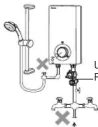 Technical diagram of a fluid system with labeled components and cross symbols indicating measurement or pressure points