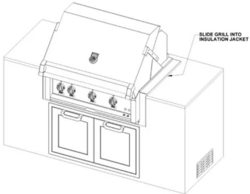 SLIDE GRILL INTO INSULATION JACKET