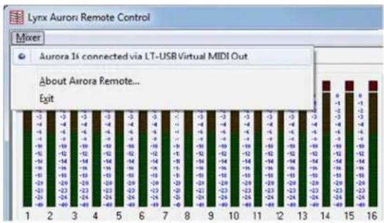 LYNX LT-USB - Mixer Menu - 1