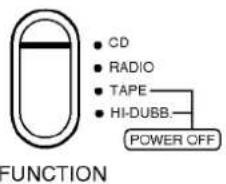 CD RADIO TAPE HI-DUBB. POWER OFF FUNCTION