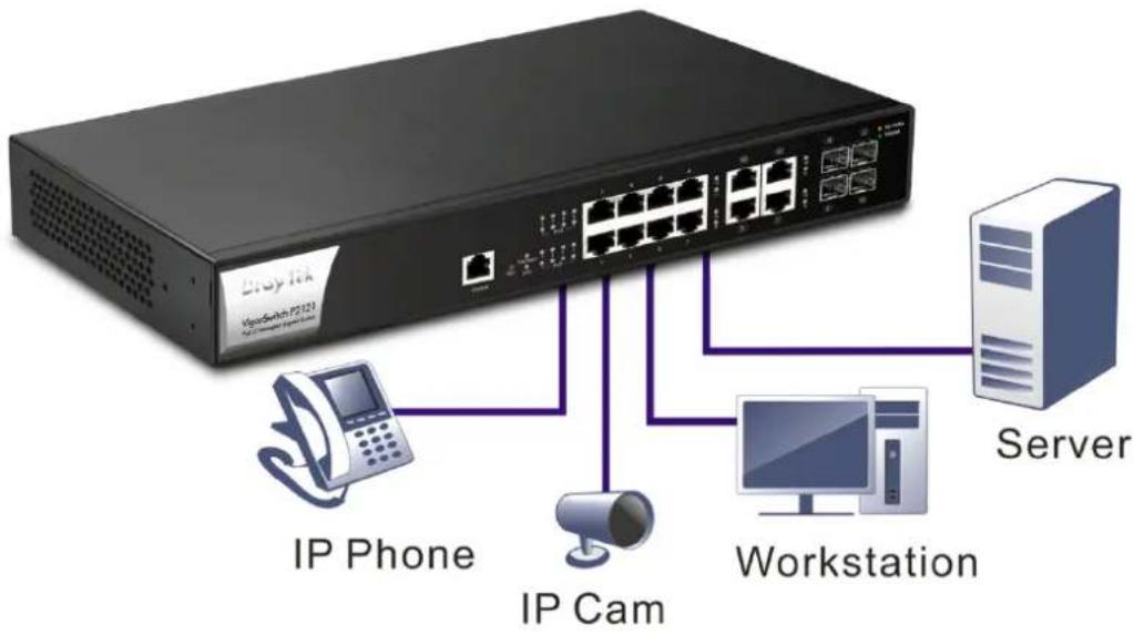 Draytek VigorSwitch P2121 - I-2-1 Network Connection - 1
