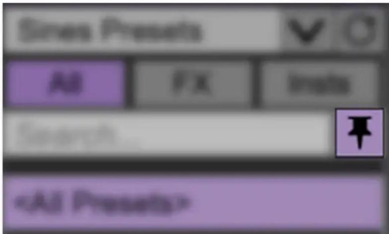 Sines Presets All FX Insts Search