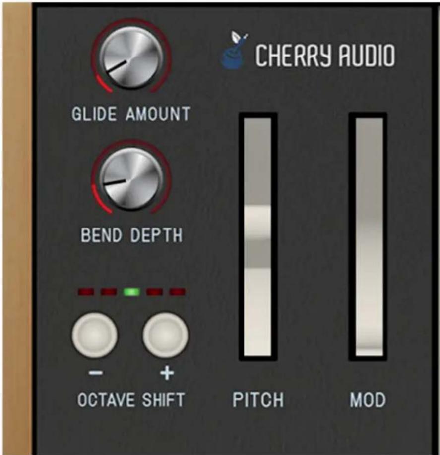 CHERRY AUDIO GLIDE AMOUNT BEND DEPTH - + OCTAVE SHIFT PITCH MOD