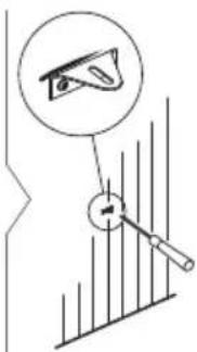 Diagram showing a magnified view of a mechanical component with a circular inset highlighting a detail.