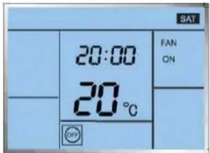 SAT 20:00 FAN ON 20°C OFF