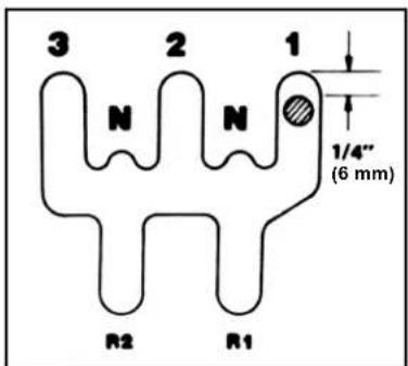 3 2 1 N N 1/4" (6 mm) R2 R1