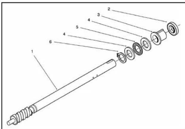 Exploded view diagram of a mechanical assembly with numbered parts for identification