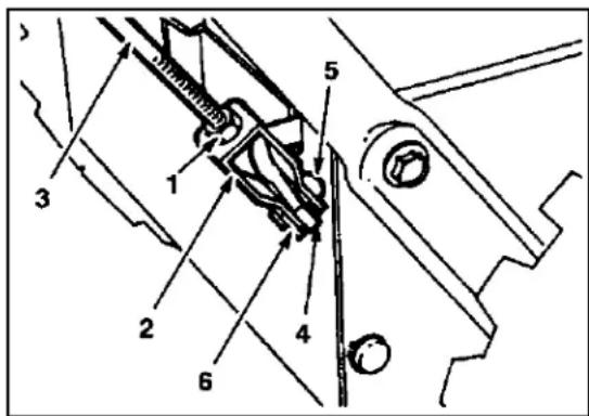 Technical diagram of a mechanical assembly with numbered components for identification