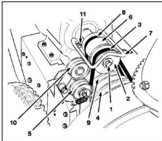 Technical diagram of a mechanical assembly with numbered components for identification