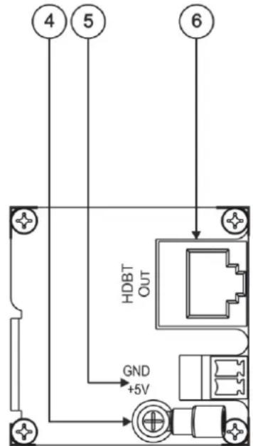 4 5 6 HDBT OUT GND +5V