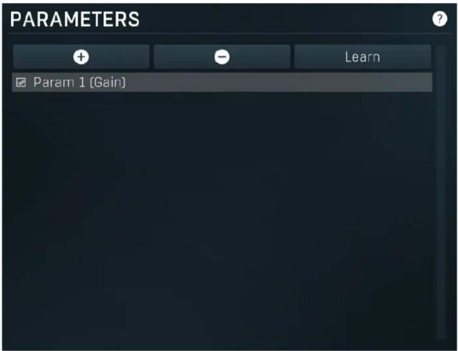 PARAMETERS + - Learn Param 1 (Gain)